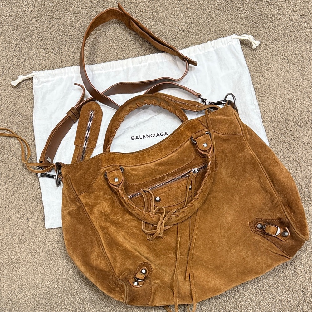Balenciaga Suede City Bag